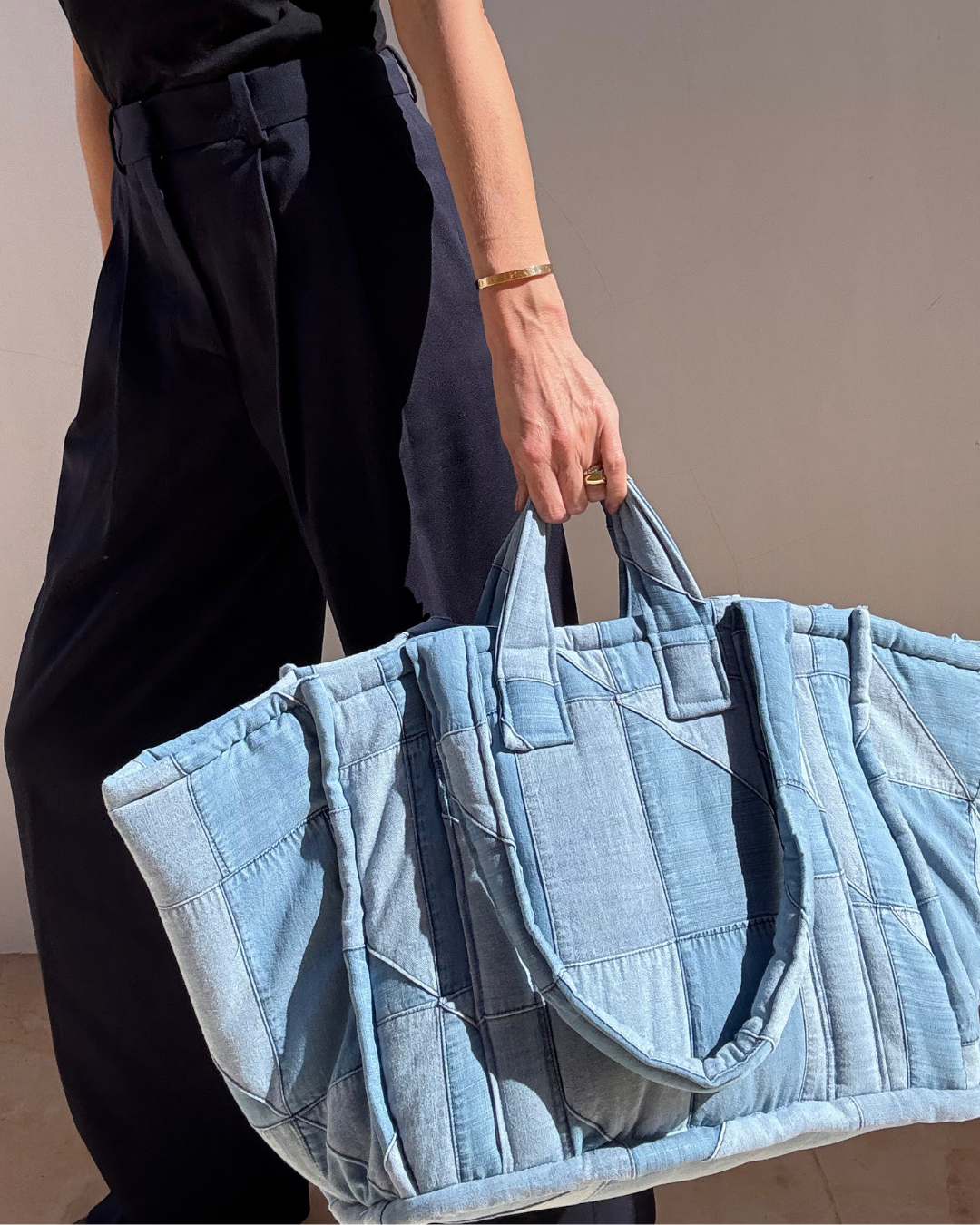 Patchwork Denim Tote Bag