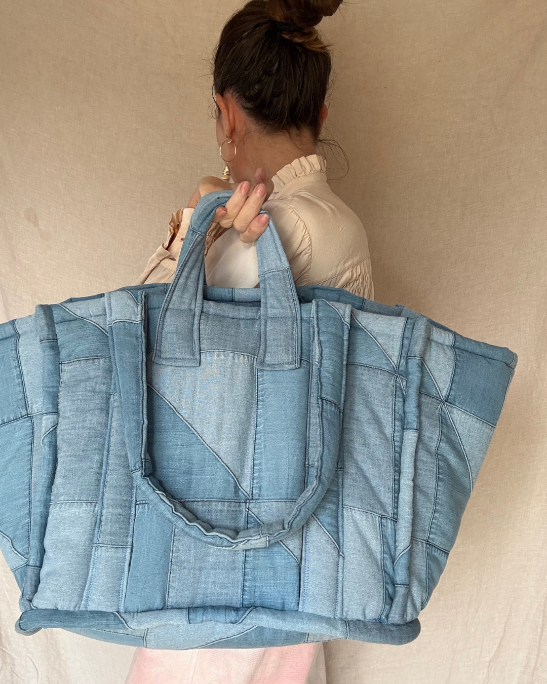 Patchwork Denim Tote Bag