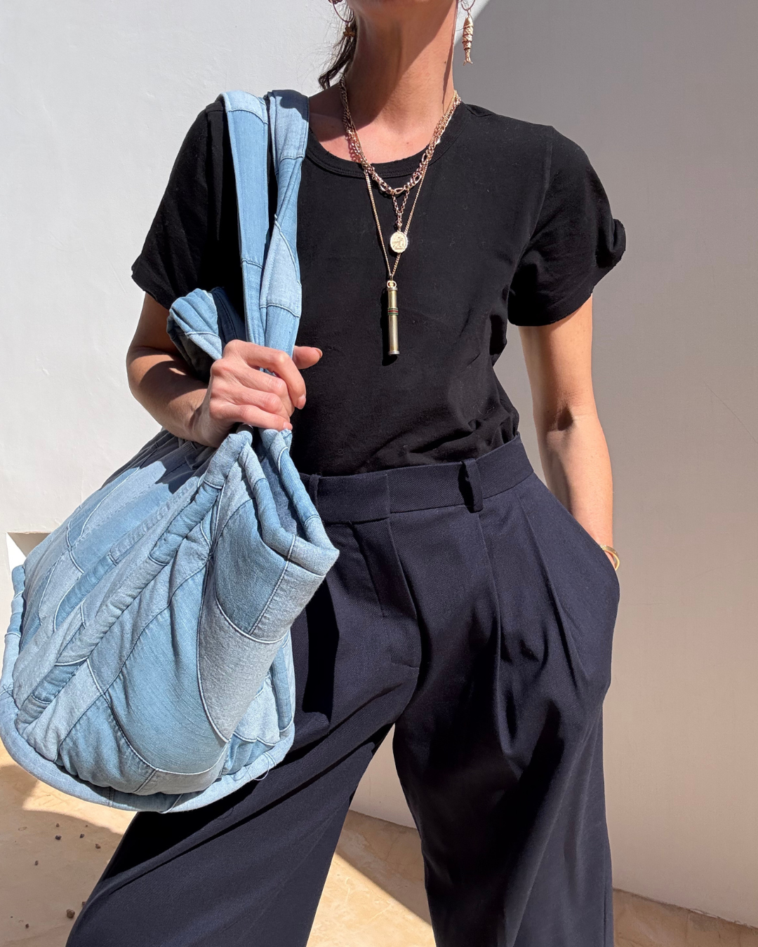 Patchwork Denim Tote Bag