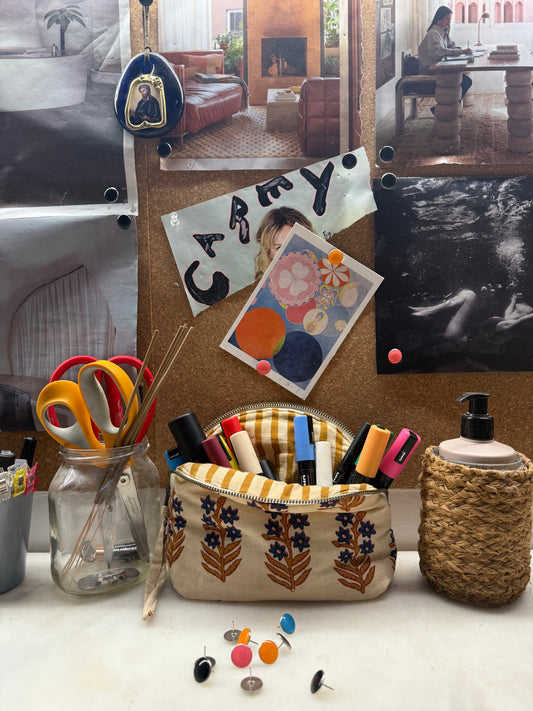 Block Print Pochette Forget-Me-Not