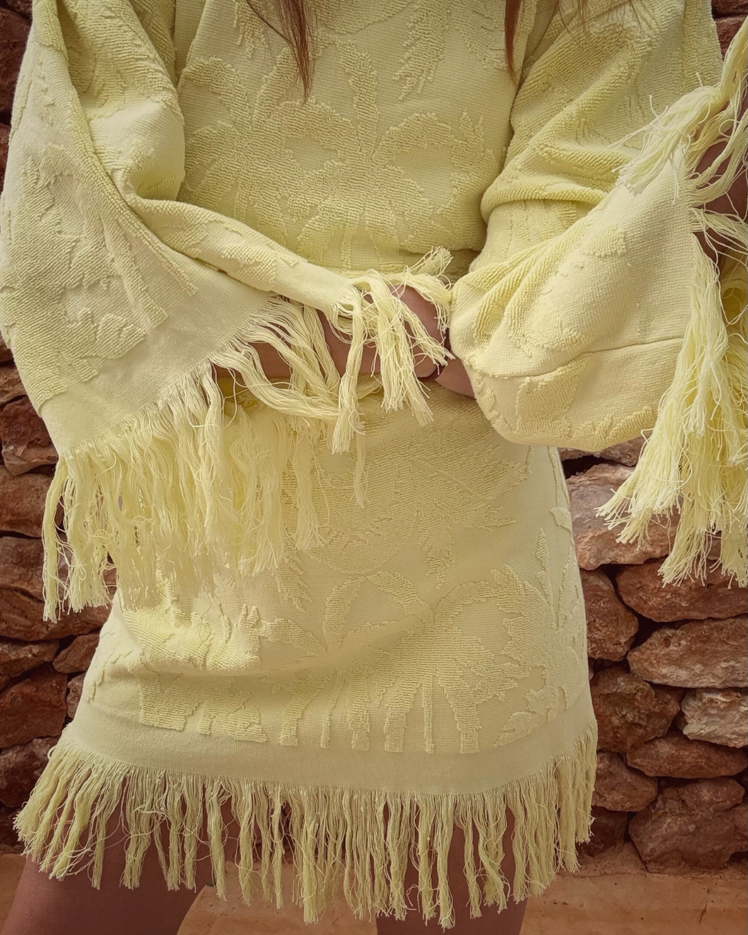 Fringe Towelling Mini Dress