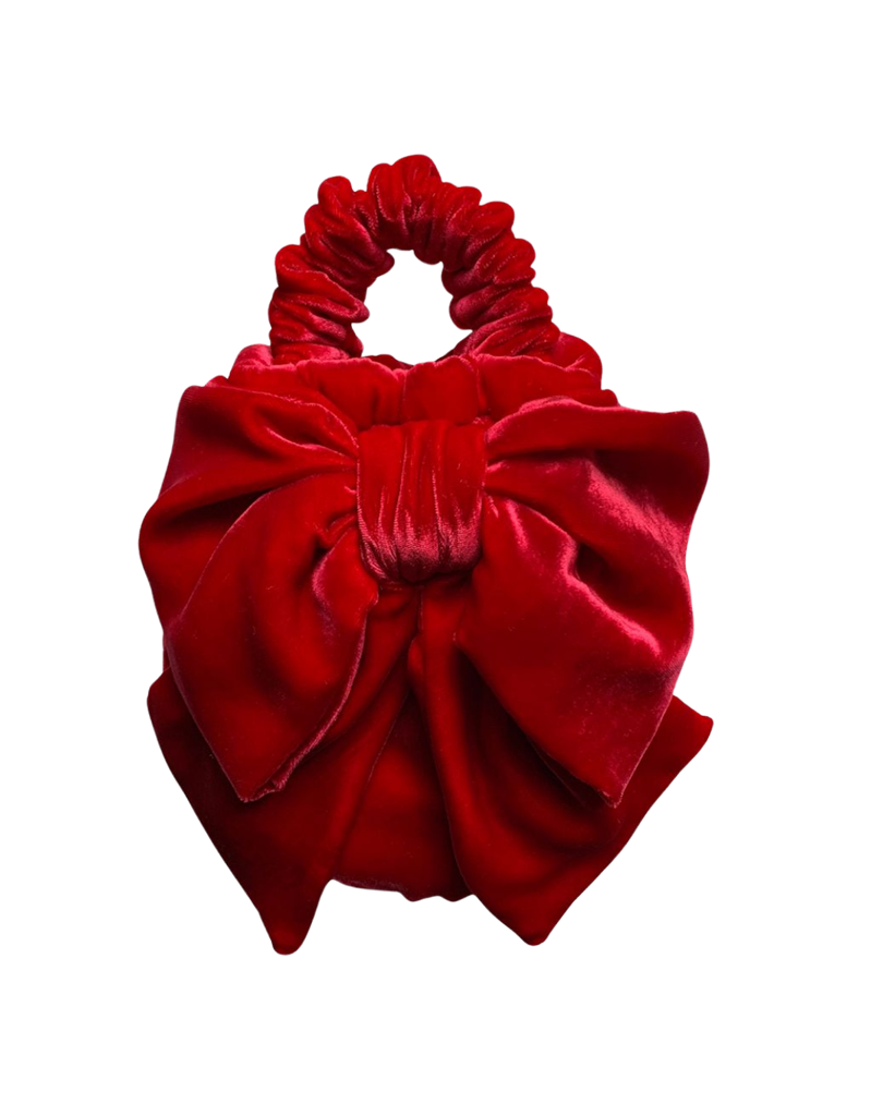 Velvet Bow Pillar Box Red - immediate delivery