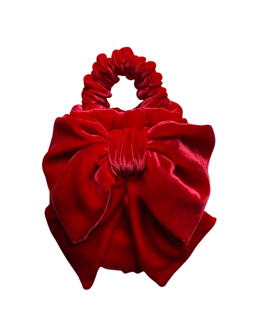 Velvet Bow Pillar Box Red - immediate delivery