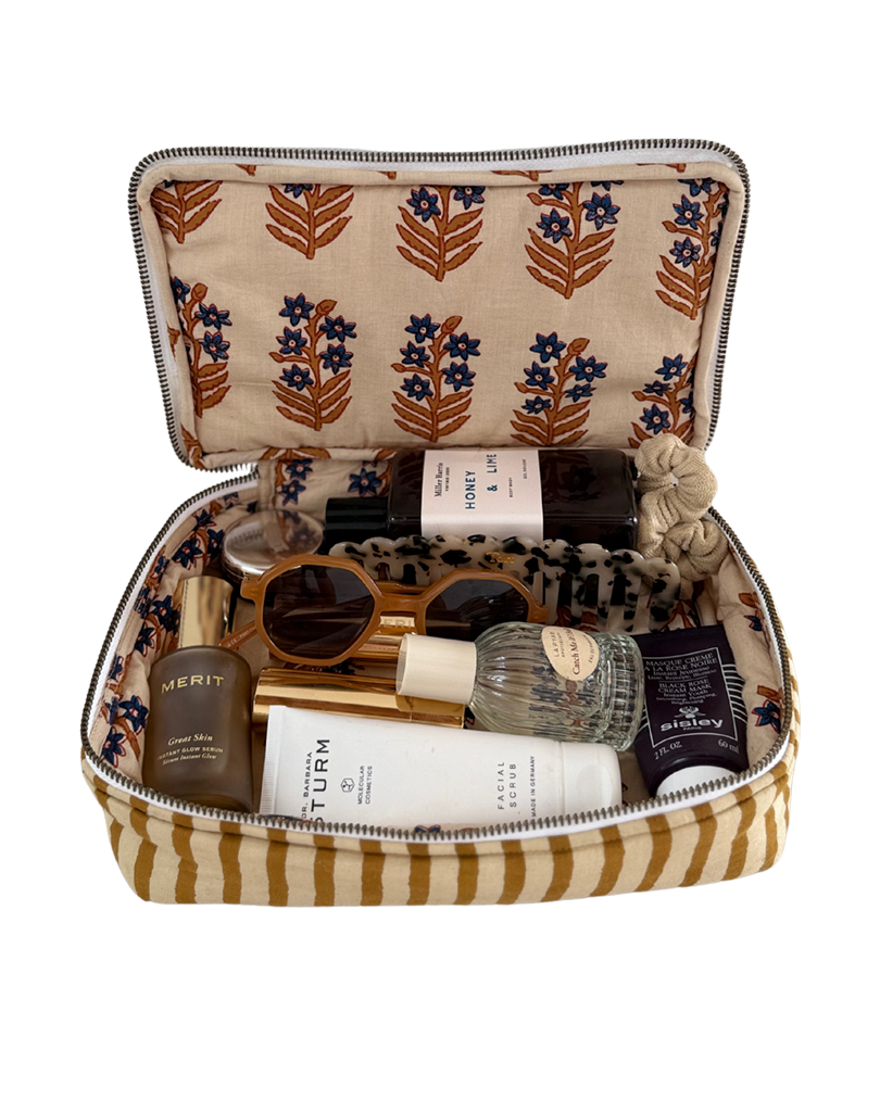 Mustard stripe Toiletry Pouch