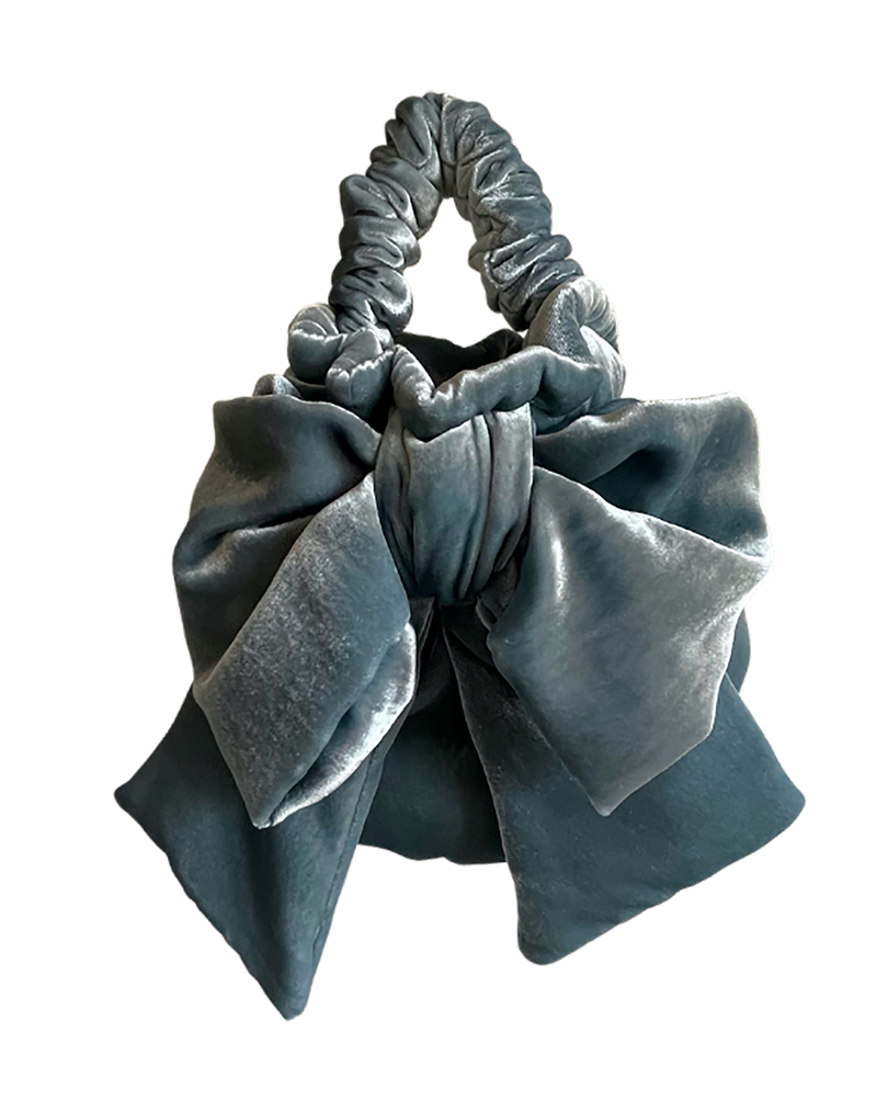 Velvet Bow Powder Blue- immediate delivery