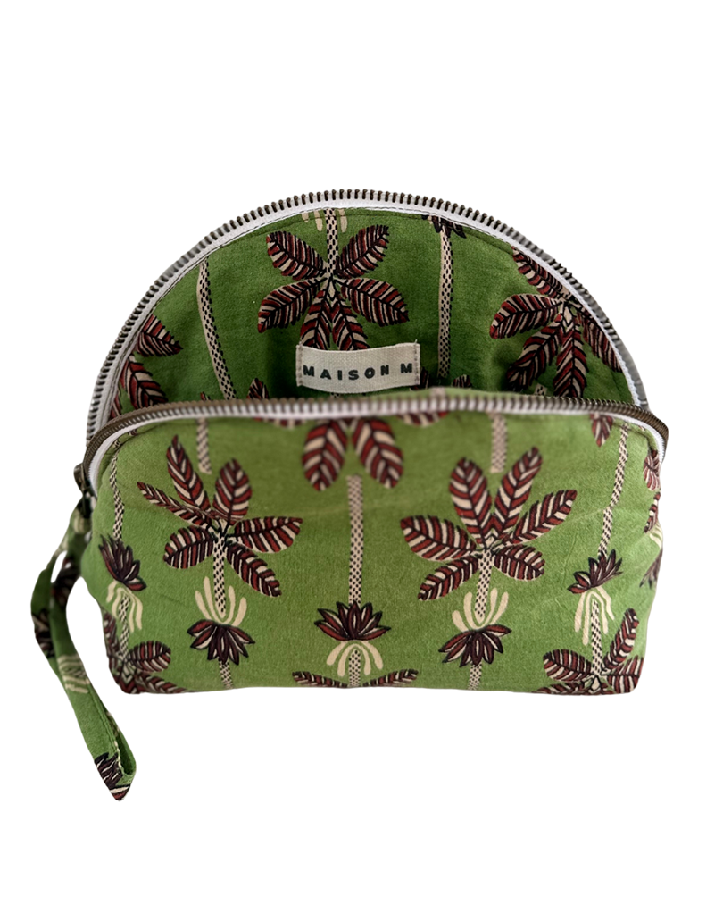 Block Print Pochette Palms