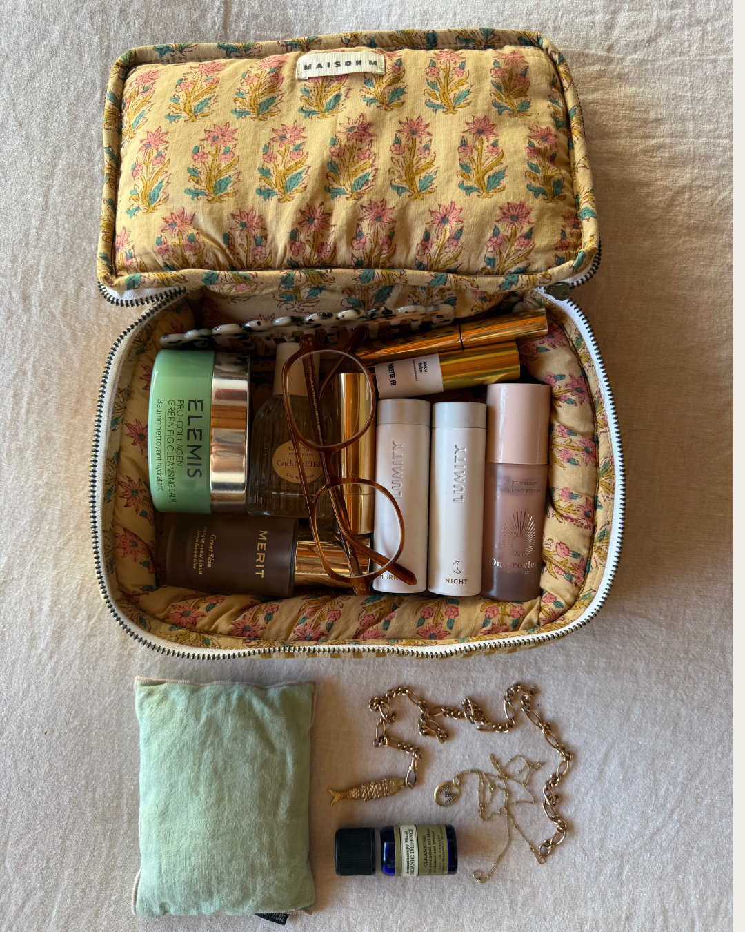 Mustard stripe Toiletry Pouch