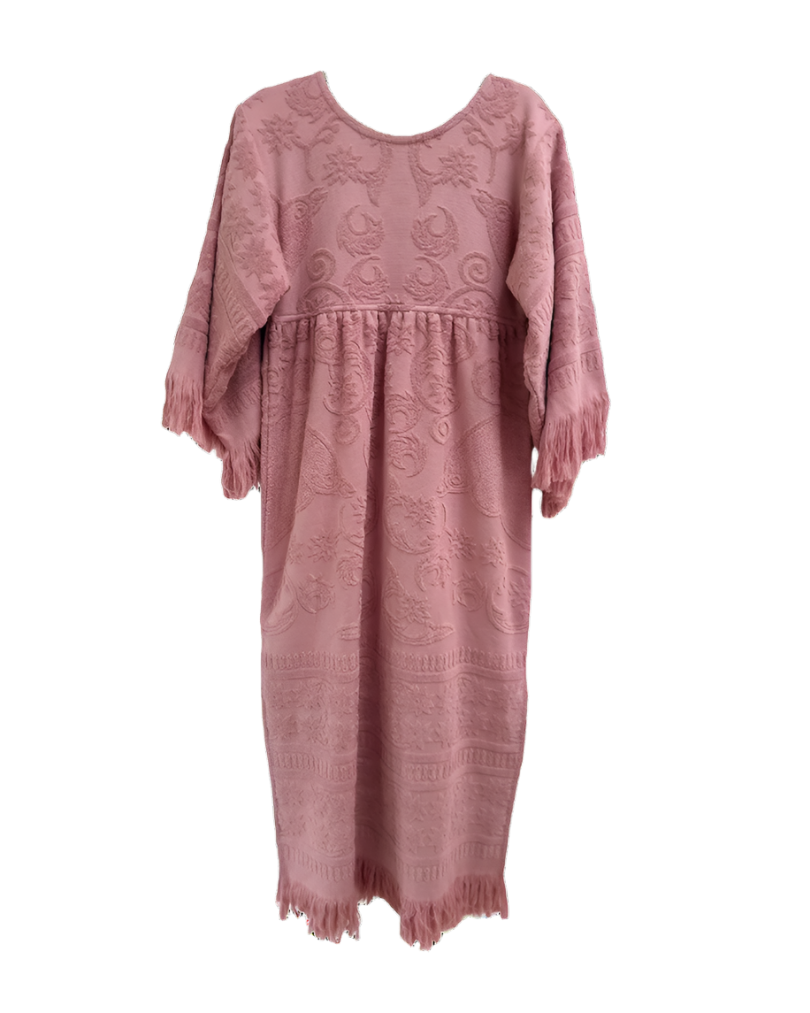 Fringe towelling Maxi Dress Rose