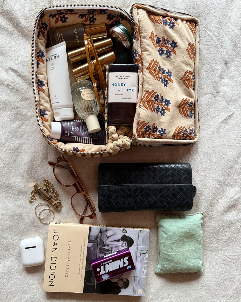 Mustard stripe Toiletry Pouch