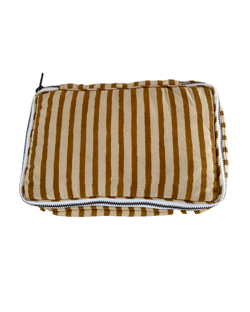 Mustard stripe Toiletry Pouch