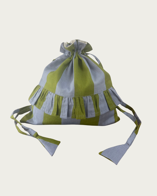 Stripe Frill Pochette Slate + Pickle