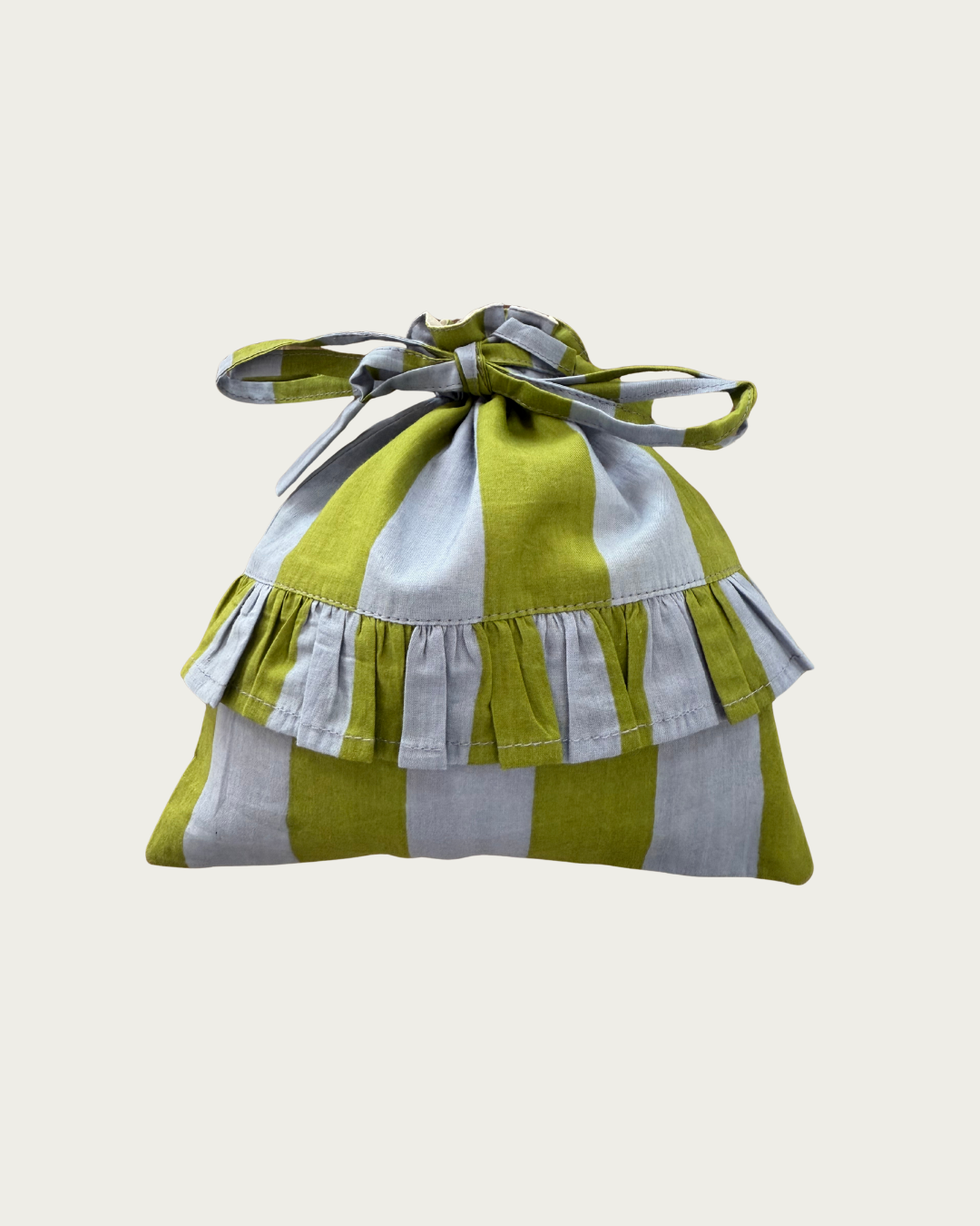 Stripe Frill Pochette Slate + Pickle