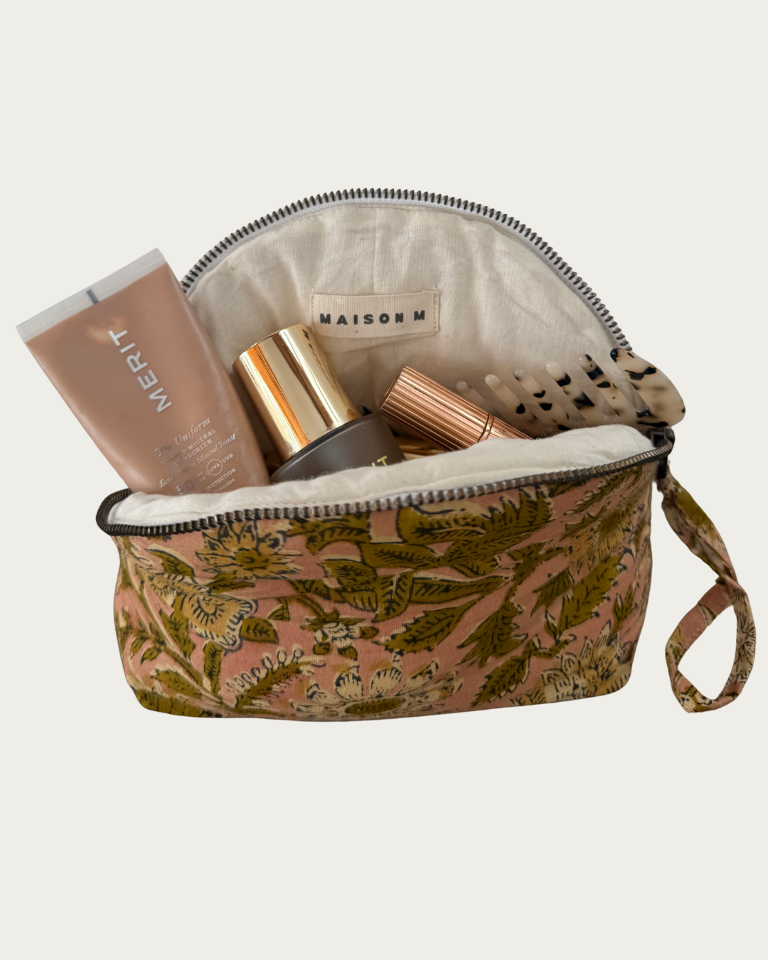 Block Print Pochette Autumn Floral