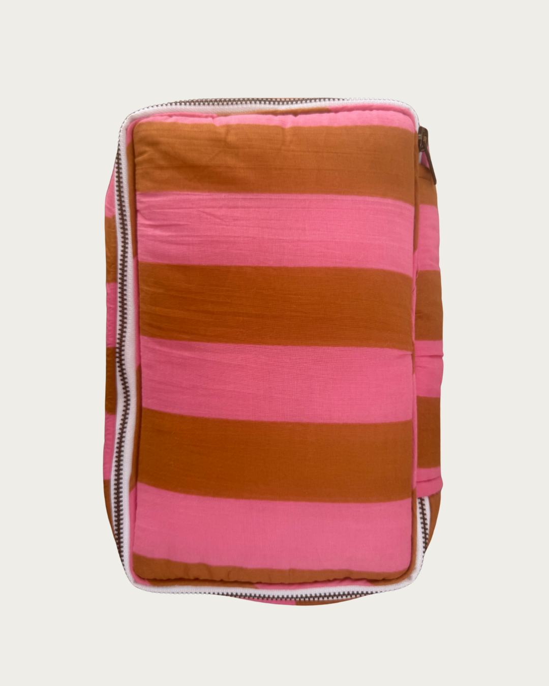 Get in Line Toiletry Pouch - Toffee + Pink