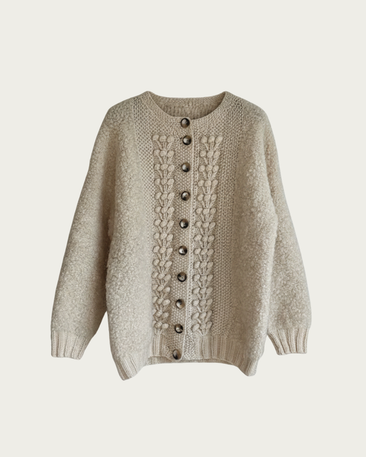 Hand knit - boucle/aran cardigan/jacket