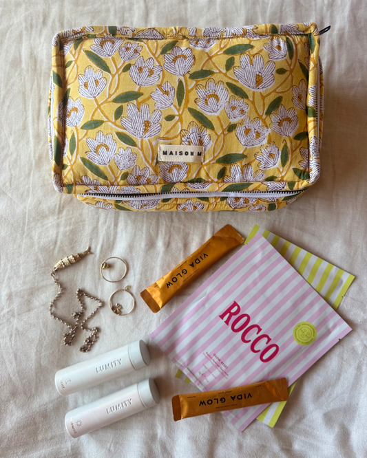 Lemon floral Toiletry Pouch