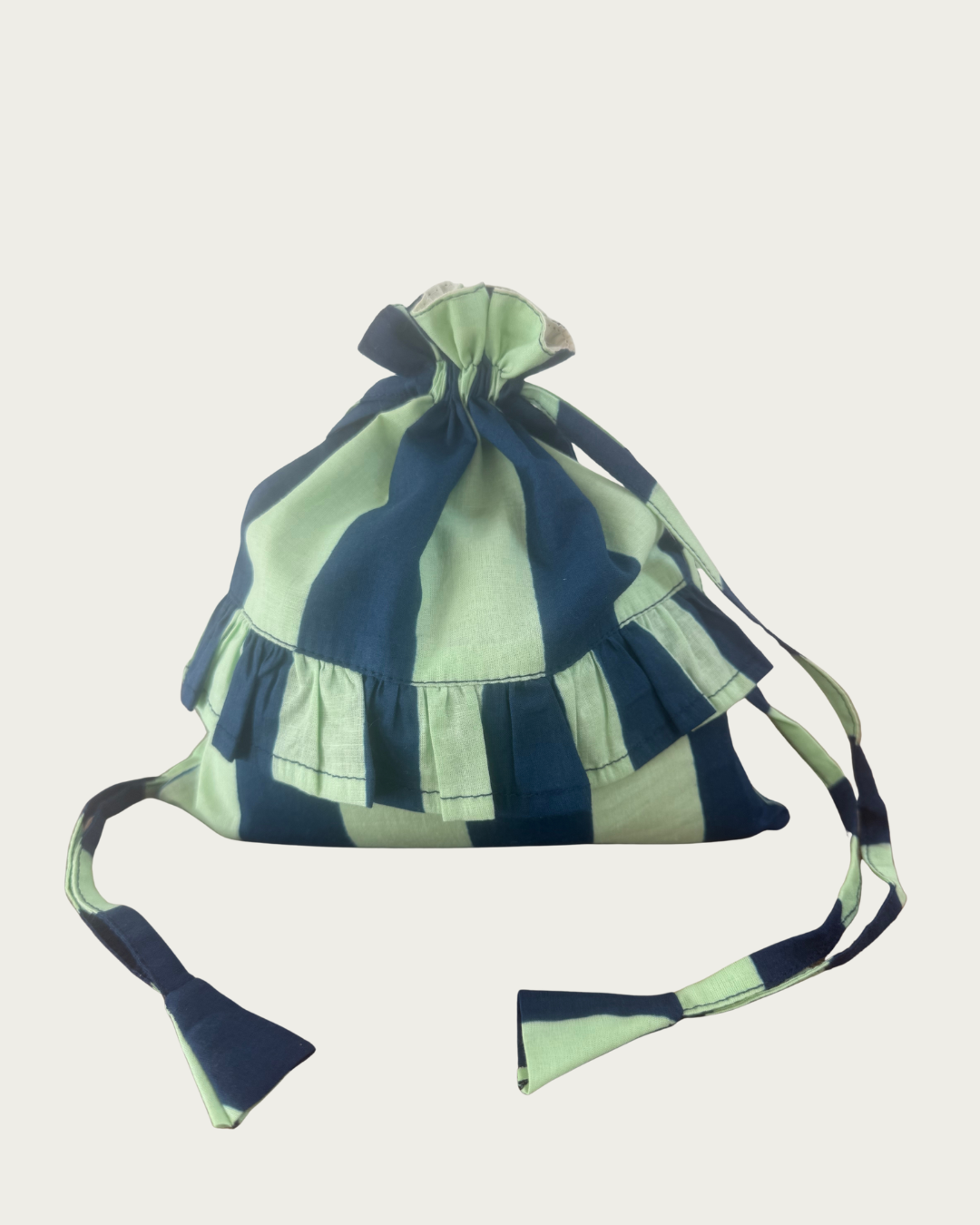 Stripe Frill Pochette Colbolt + Mint