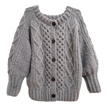 Hand Knit Balloon sleeve cardigan - DOVE