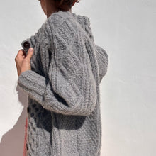 Hand Knit Balloon sleeve cardigan - DOVE