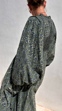 The Autumn Dress  - Green/Blue floral