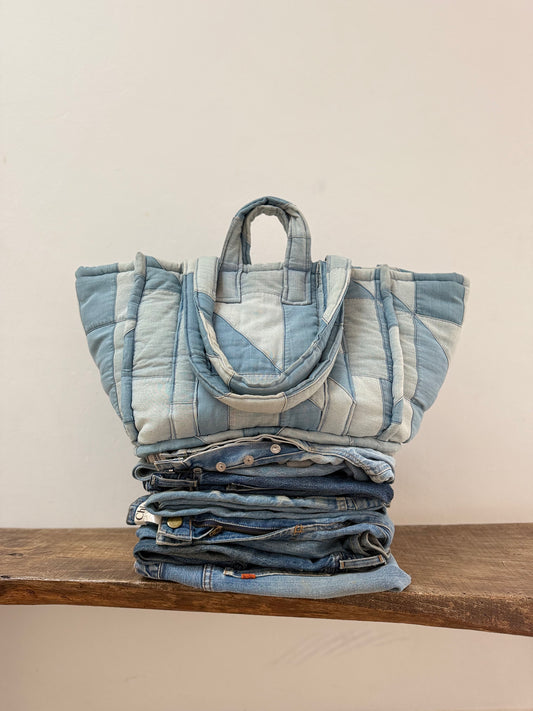 Patchwork Denim Tote Bag