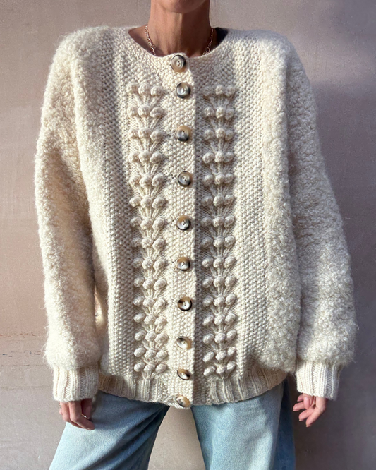 Hand knit - boucle/aran cardigan/jacket
