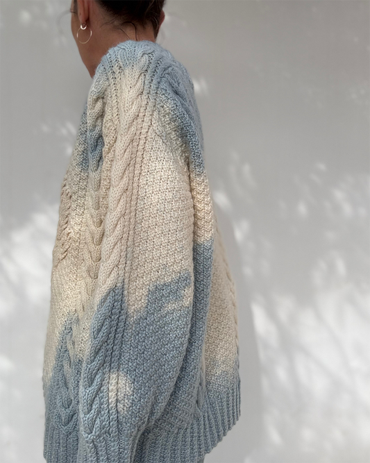 Hand Dyed Aran Blue