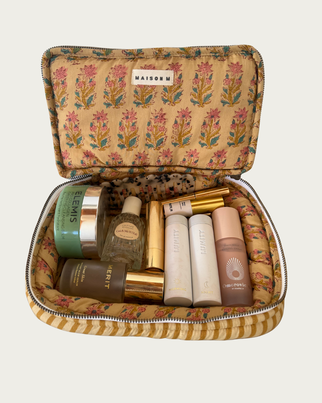 Mustard stripe Toiletry Pouch