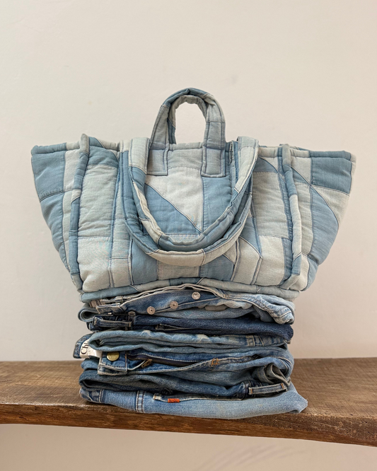 Patchwork Denim Tote Bag
