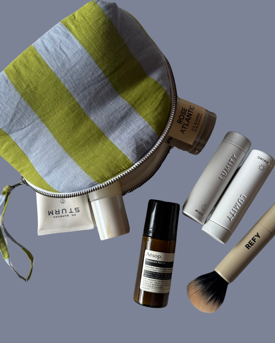 Stripe Pochette Slate + Pickle