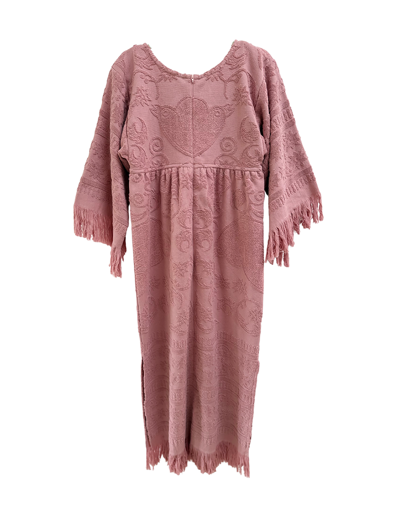 Fringe towelling Maxi Dress Rose