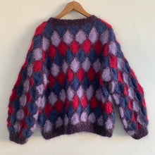 Purple Diamond Vintage Hand Knit Cardigan/Jacket