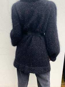 Mohair Cardigan with metallic bronze fleck