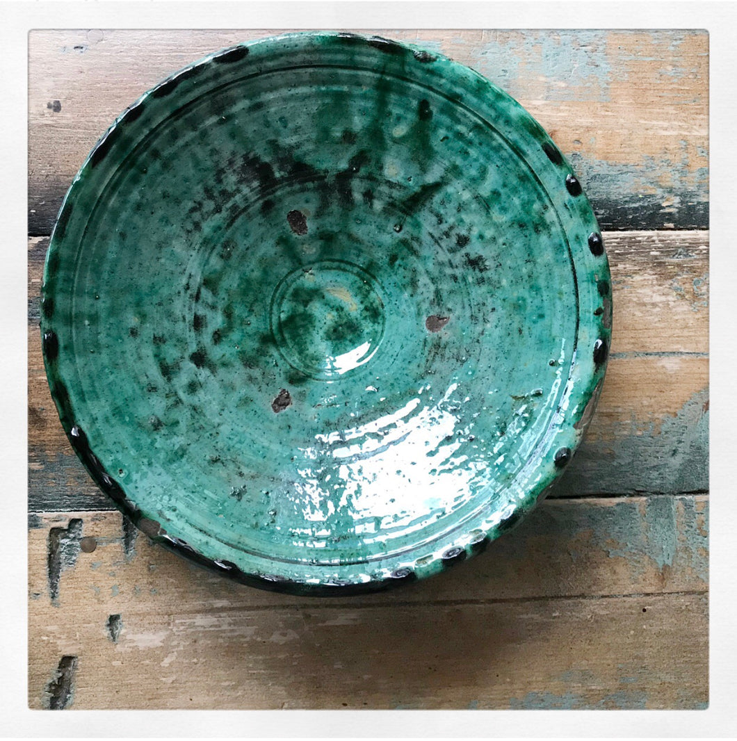 Tamegroute Glazed Ceramic Flat Bowl