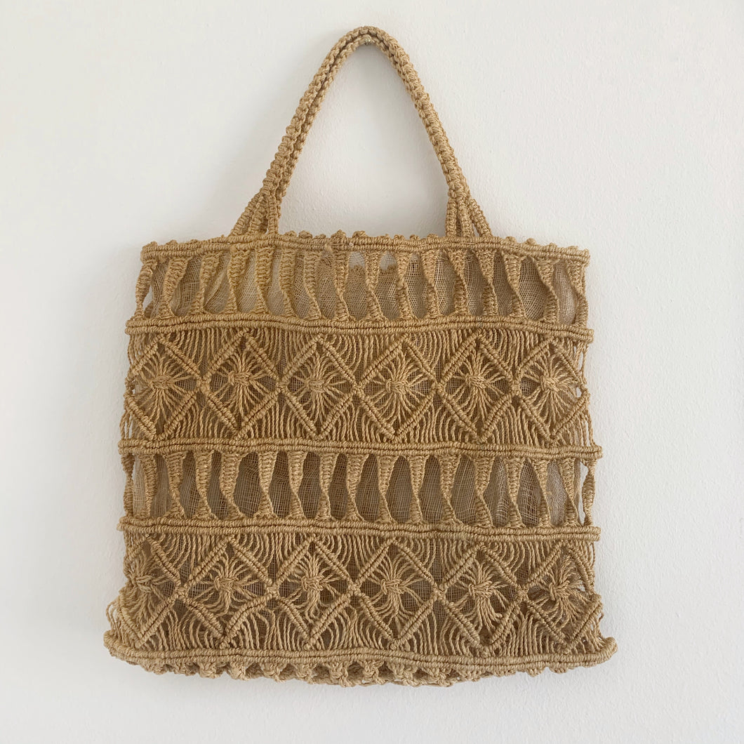 Vintage Macrame Shopper