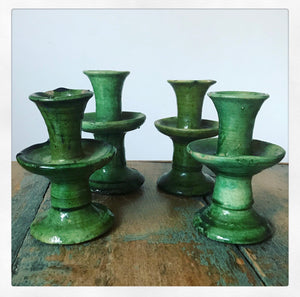 Tamegroute Glazed Ceramic Candlesticks
