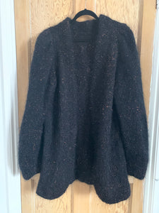 Mohair Cardigan with metallic bronze fleck