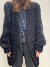 Mohair Cardigan with metallic bronze fleck
