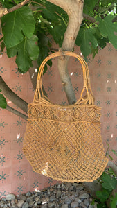 Vintage Macrame Market Basket