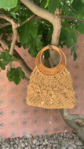 Vintage Macrame Market Basket